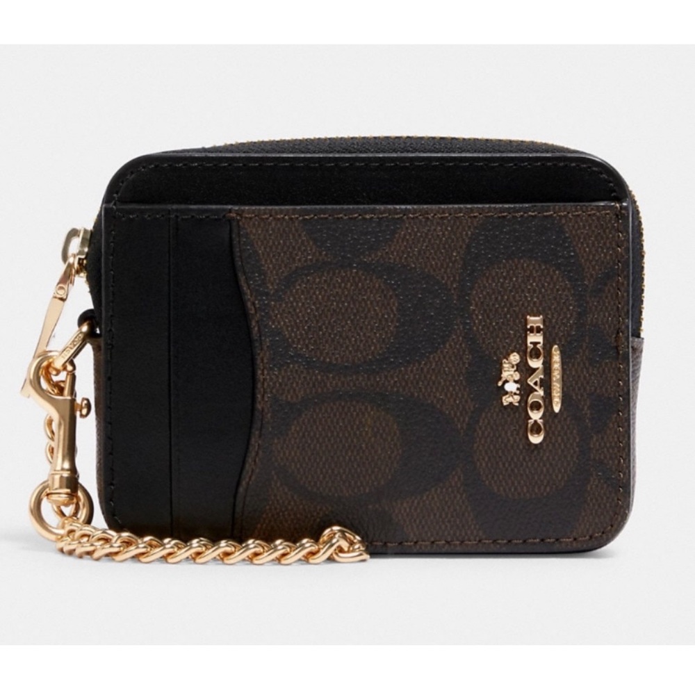 Coach Zip Card Case in Signature Canvas